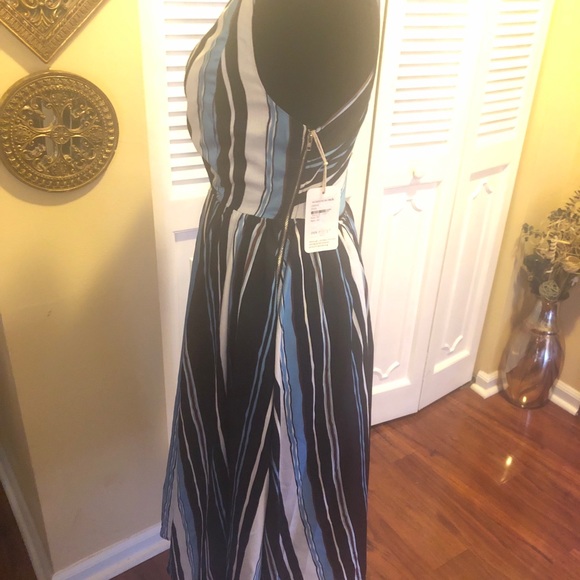 L’Artiste  Blue Striped Dress w/Criss Cross Back NWT -Small - Picture 4 of 8